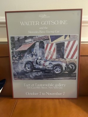 Original 1980's Exhibition Poster for Walter Gotschke & Mercedes-Benz Racing Car
