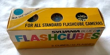 New Box Vintage Sylvania Blue Dot Flashcubes - Package of 3 Cubes (12 Flashes)