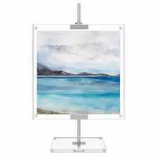 Adjustable Tabletop Easel Stand with Clear Acrylic Floating Photo Frame 16.5"