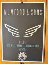 MUMFORD and SONS 2015 UK Tour Poster: LEEDS, ENGLAND SOLD OUT #/100 A2 size