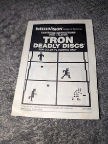 Tron Deadly Discs (Intellivision, 1982) Box, Manual, & Overlay Tested & Working!