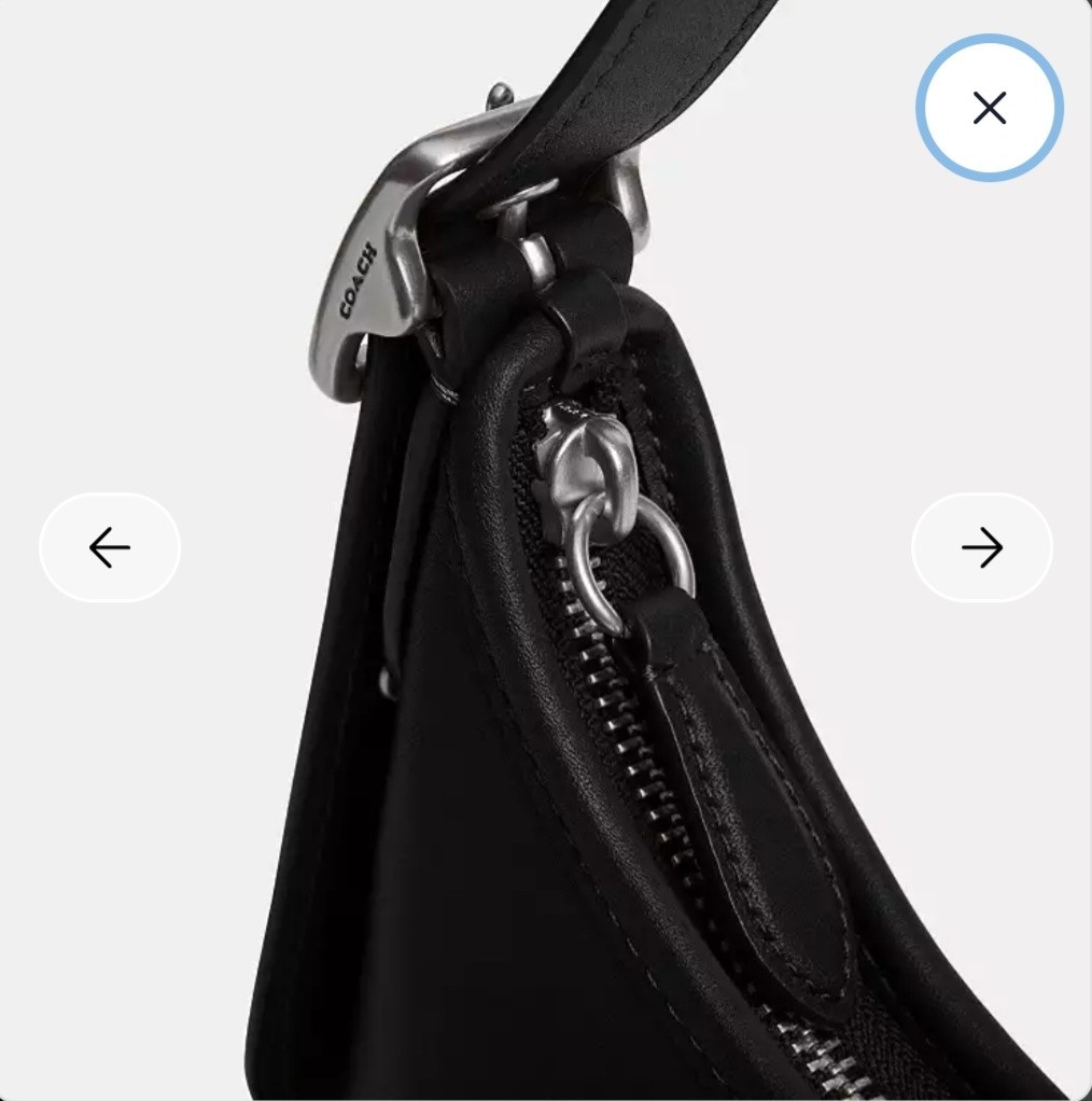 NWT Coach Hamptons Hobo Black Leather Bag Silver Hardware with Dust Bag CW642 image 6