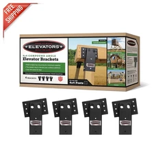 4x4 Heavy-Duty Elevator Brackets - Rainproof Steel for Hunting & Decks (4-Pack)