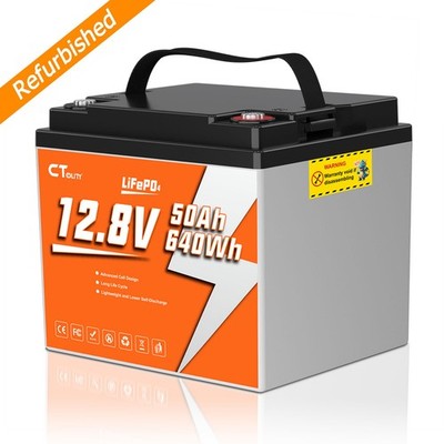12V 50Ah LiFePO4 Lithium Battery Deep Cycle Built-in BMS for Solar RV Off-Grid
