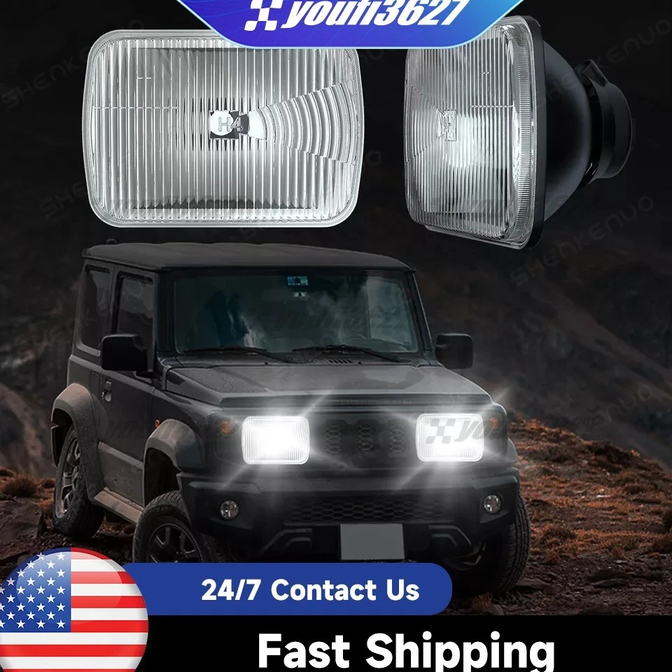 Juego de 2 pares de faros de haz sellado rectangular para camioneta Chevy Foto 2 de 4