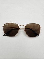 Ray-Ban RB3548N Hexagonal Gold Brown Polarized Sunglasses 54-21 w/ Case