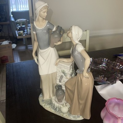 Nao by Lladro  Two Girls by Well with Watering Jugs 