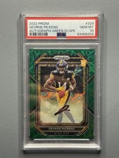 2022 Panini Prizm George Pickens Green Scope Rookie Auto RC /75 PSA 10