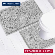 Bathroom Rugs Chenille Bath mat 2 Piece Set, Super Absorbent, Strong PVC Non Sli