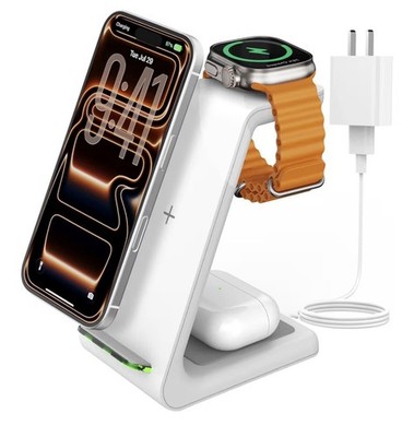 Charging Station for iPhone and Apple Watch: 3 in 1 Wireless Phone Charger Stand