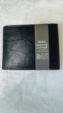 Steve Madden Men's Billfold Black Genuine Leather Wallet With Back ID RFID NEW