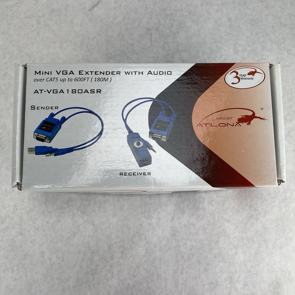 Extensor VGA Atlona AT-VGA180ASR con audio sobre Cat5 hasta 600 ft Foto 3 de 4