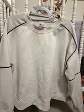 Women  s White And Black Sweatshirt