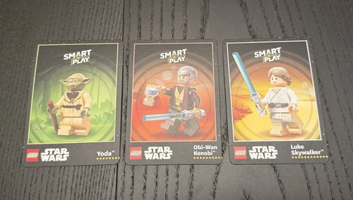 LEGO Star Wars Smart Play Trading Cards Luke Skywalker, Yoda, Obi-Wan 3 Card Lot