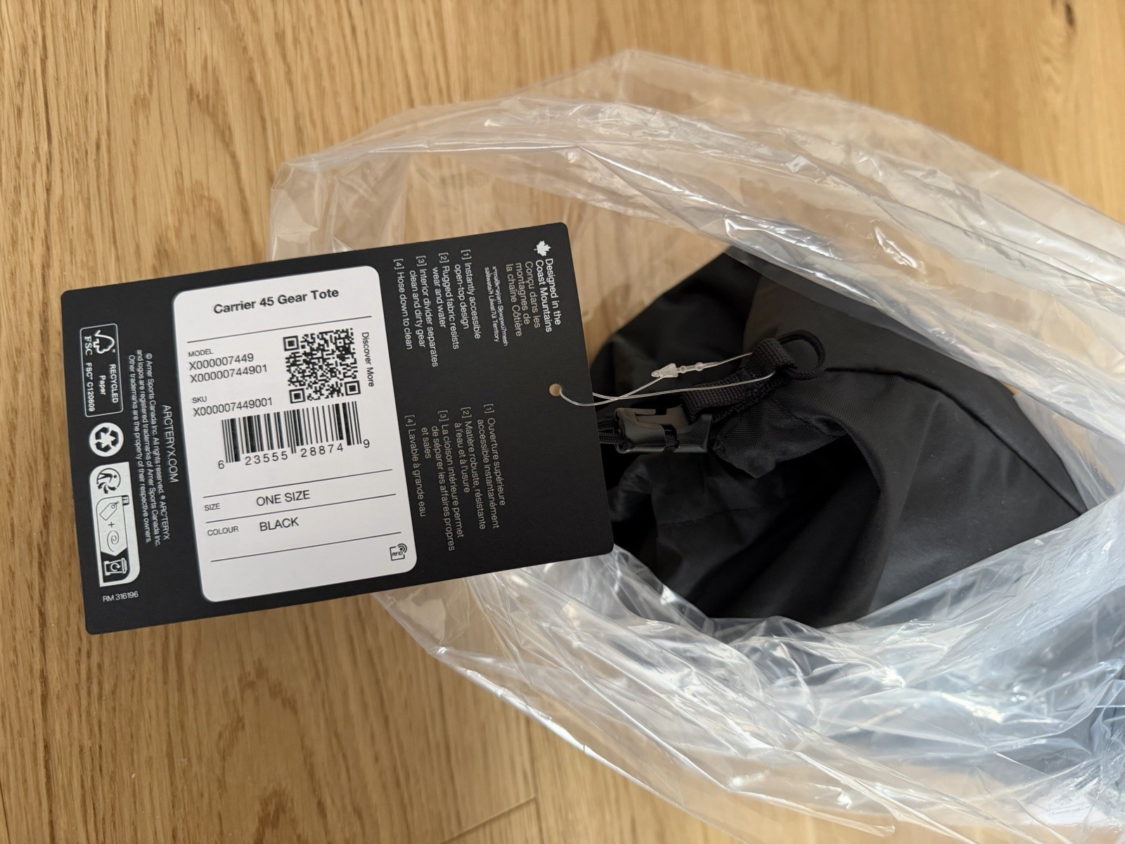 Arc'teryx Carrier 45 Gear Tote - Black (X000007449) image 4