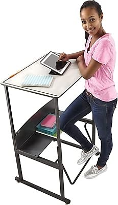 SAFCO ALPHABETTER STUDENT STANDING DESK BOOK BOX ADJUSTABLE HEIGHT - GRAY - Picture 5 of 5