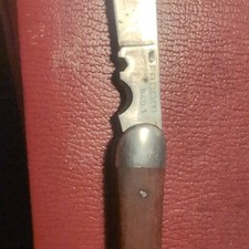 Broom couteau pliant de poche B.401 manche bois marron argenté
