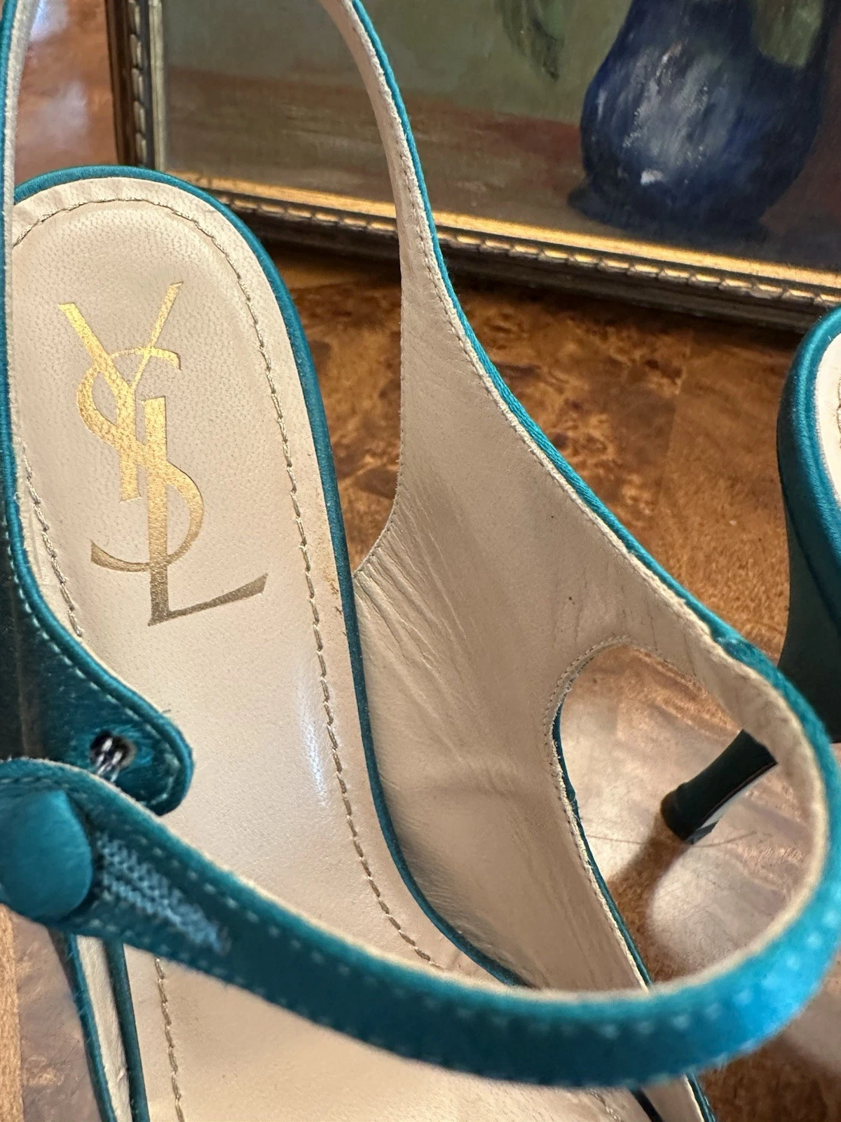 SAINT LAURENT (YSL) SCARPE YSL TRIBUTE TURCHESE MARYJANE PLATFORM NUOVE SENZA SCATOLA TAGLIA 381 2 (8 US) ITALIA