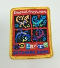 PATCH GSA Girl Scouts Every Girl Everywhere Go There Cookies 2002 Lizard Gecko