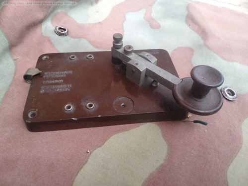 Antico Tasto telegrafico morse code key sistema oscillofono bakelite