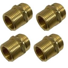 Brand New 3/4 Male NPT Pipe to 3/4 Male Garden Hose GHT Adapter 4 Packs USA