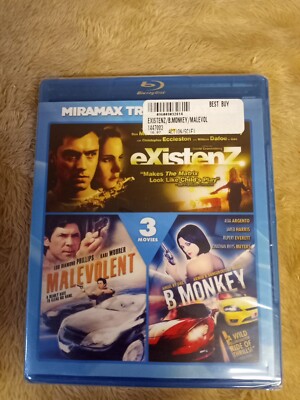 eXistenZ/B. Monkey/Malevolent (Blu-ray Disc, 2012) RARE NEW SEALED COPY