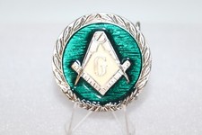 FREEMASON "G" BELT BUCKLE with Green Enamel Men  s Belt Buckle-Masonic 2008