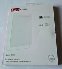 NEW ZAGG InvisibleShield Glass Elite for Apple iPad Pro 11 Gen 3/2/1 & iPad Air