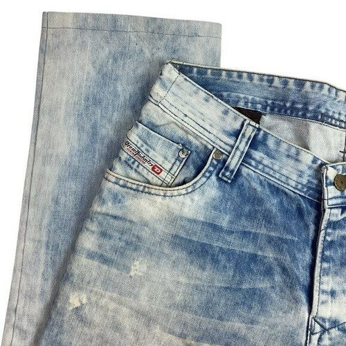 Jeans Diesel Industry tinto in cravatta uomo 34 jeans dritti slim denim invecchiato - Foto 5 di 16