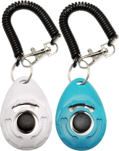 2 Pack Training Clicker for Pet Like Dog Cat Horse Bird Dolphin Puppy with Wrist