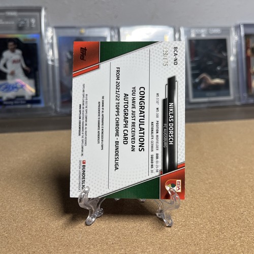 2021-22 Niklas Dorsch Topps Chrome Bundesliga Prism Refractor /175 Auto RC - Picture 2 of 2