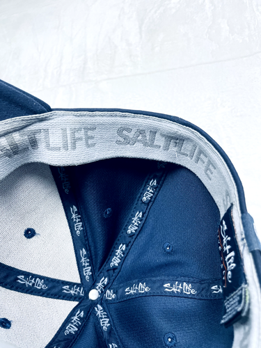 Salt Life Hat Cap Adult Fitted One Size Fits Most Dark Blue Pink Logo Original - Picture 10 of 15