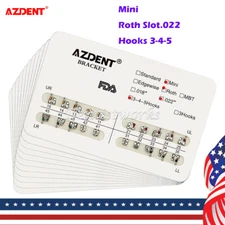 20Packs AZDENT Dental Orthodontics Brackets Braces MINI Roth Slot.022 Hooks 345