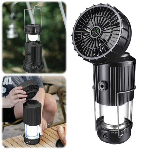 Solar-Camping-Laterne mit Ventilator wiederaufladbar über USB für Zelt-Stromausf - Bild 9 von 12