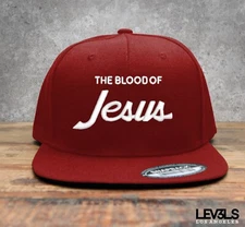 RETRO THE BLOOD OF JESUS  SNAPBACK BASEBALL CAP  JESUS SAVES CHRISTIAN CROSS