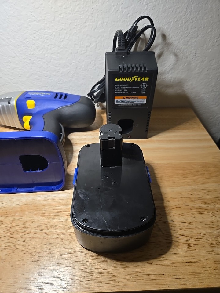 Goodyear Racing 24V Cordless Impact Wrench 1/2" Drive Sockets Battery
