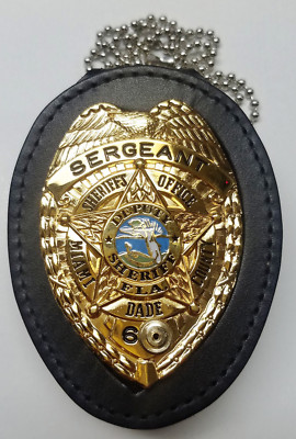 MIAMI DADE郡 HM ブラッキントン サージェントランク実物ポリスバッジ Miami-Dade Sheriff's Office (Florida) Recessed Sergeant Neck
