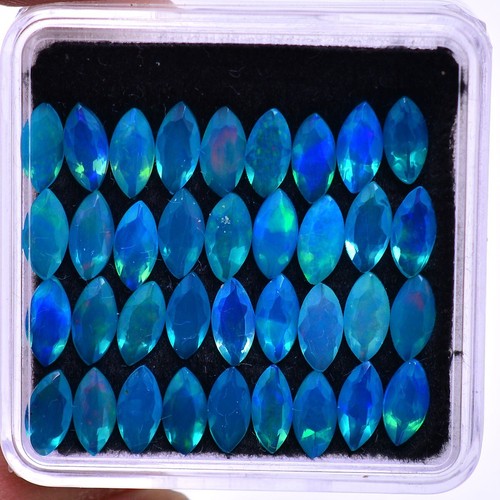 36 Pcs Natural Ethiopian Opal 7mm*3mm Marquise Faceted Cut Top Quality Gemstones - Picture 3 of 6