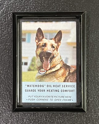 Vintage ESSO  Watchdog  Oil Heat Service FRAME advertising Exxon Mobil oil/gas