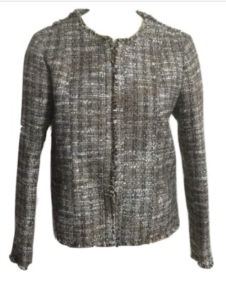 NWT Massimo Dutti Tweed Open Style Blazer Size 10 EU 42
