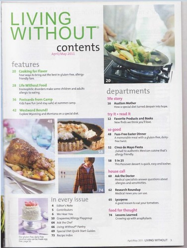 Living Without ~Gluten Free Allergies & Food Sensitivities Recipes Apr/May 2011 - Foto 2 di 4