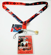 Harley Quinn Lanyard ID Badge Holder PVC Soft Dangle Mallet Charm Dc Comics