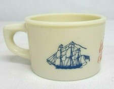 Vintage Old Spice SHIP GRAND TURK Salem 1786 SHAVING MUG Milk Glass SHULTON