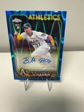 Brett Harris 2024 Topps Chrome Update Blue RayWave Refractor RC Auto /150