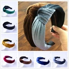 Womens Girl Headband Twist Hairband Bow Knot Velvet Headwrap Hair Hoop Accessory