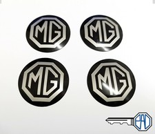 MGB/ MGB GT Rostyle Wheel Centre Cap Badge Set - Silver & Black