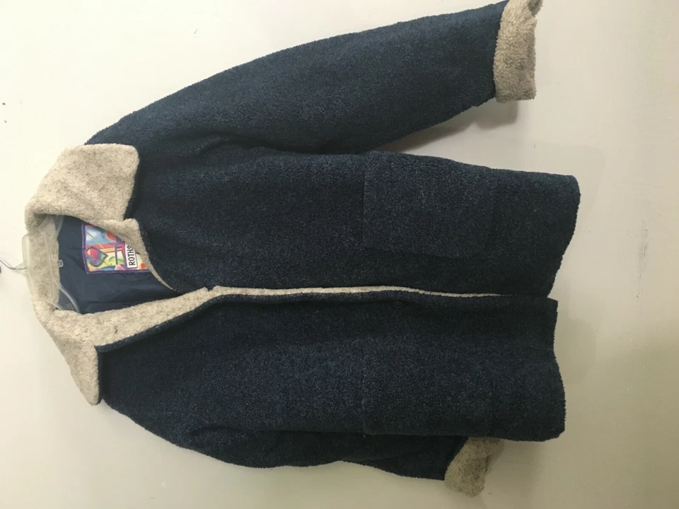 Abrigo Chaqueta Rothschild Niñas Niños Azul Marino Crema Polar Cálido Talla M Invierno Elegante Foto 3 de 4
