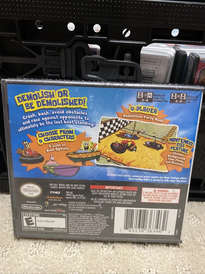 SpongeBob's Boating Bash  Rare Manual For Nintendo DS New - Image 2 of 2