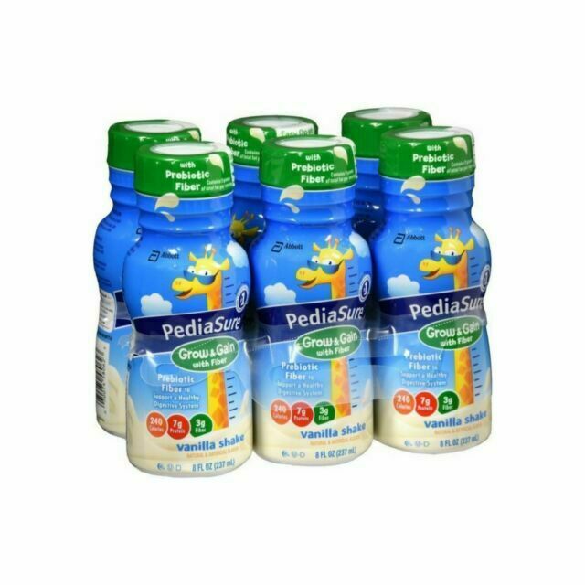 PediaSure Grow and Gain with Fiber Vanilla Shake, 8oz - 24 Pack for ...