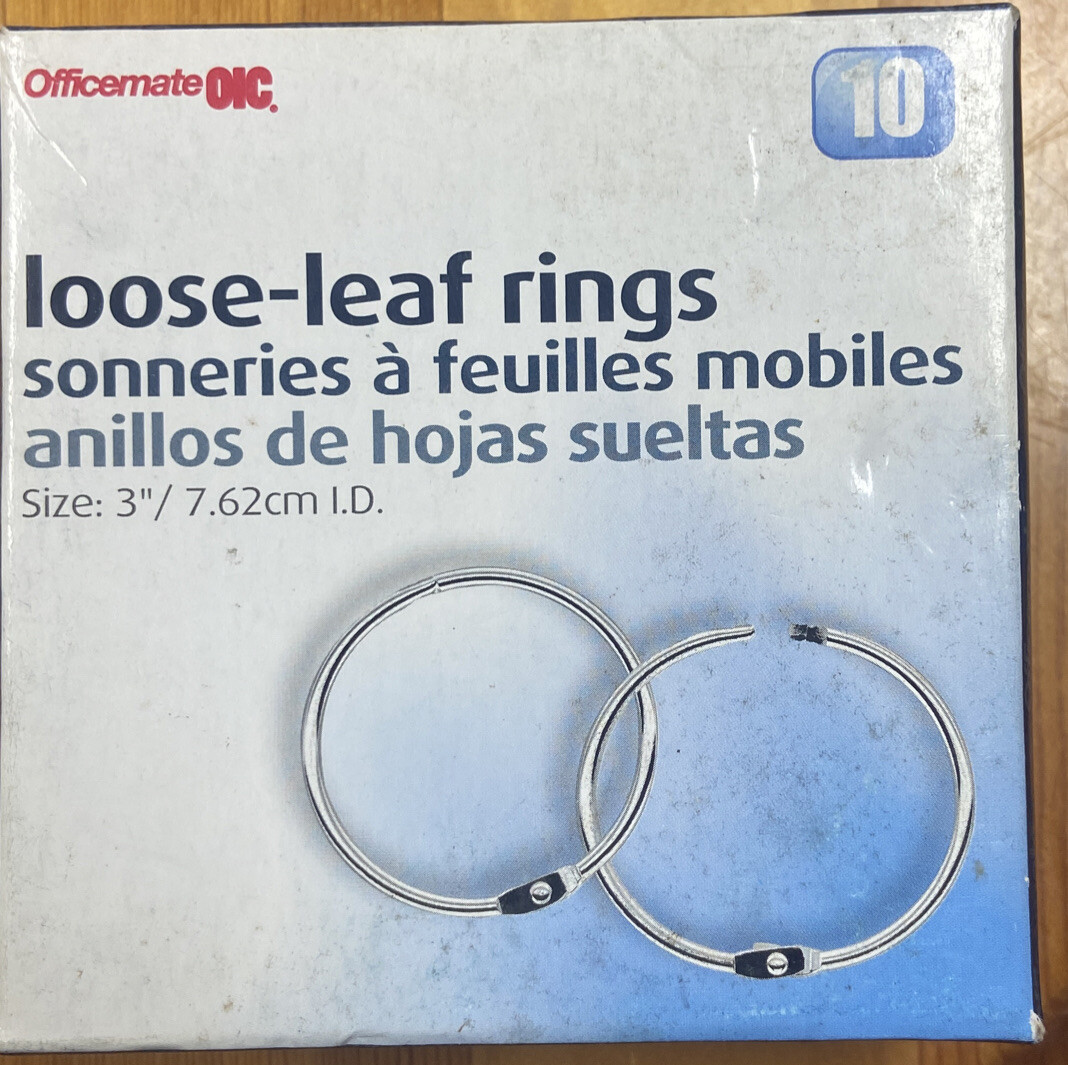 Officemate Loose-Leaf Book Rings - 3 Officemate Loose-Leaf Book Rings - 3